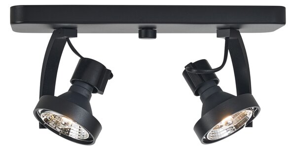 Faretto da soffitto di design nero GU10 70mm 2 luci regolabile - Vo