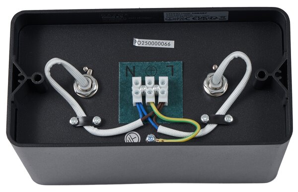 Faretto di design da superficie nero GU10 70mm 2-luci orientabile e inclinabile - Vox