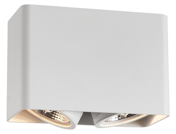 Faretto da superficie di design bianco GU10 70mm 2-luci ruotabile e inclinabile - Vox