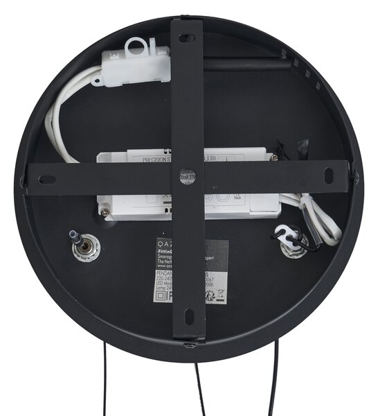 Lampada a sospensione moderna nera 59cm incl. LED dimmerabile a 3 livelli - Anello Chandelier