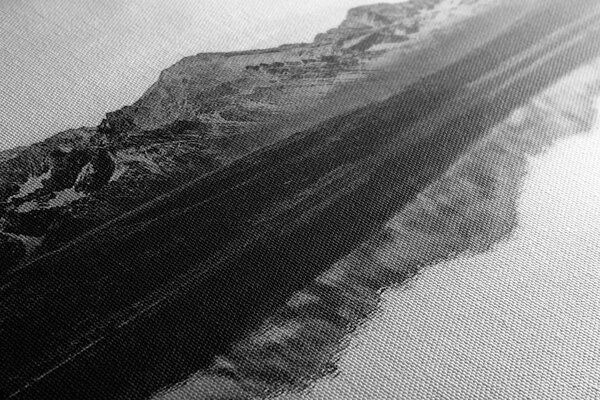 Stampa su tela – Splendido tramonto sulle montagne in bianco e nero
