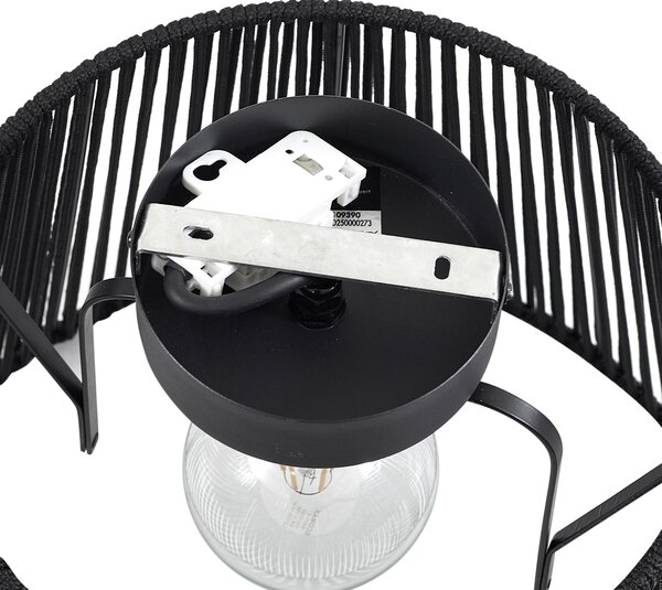 Plafoniera da esterno Japandi con corda nera IP54 - Jayla
