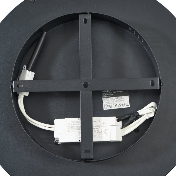 Plafoniera di design nera con oro 40cm incl. LED con interruttore a 3 vie - Ingo