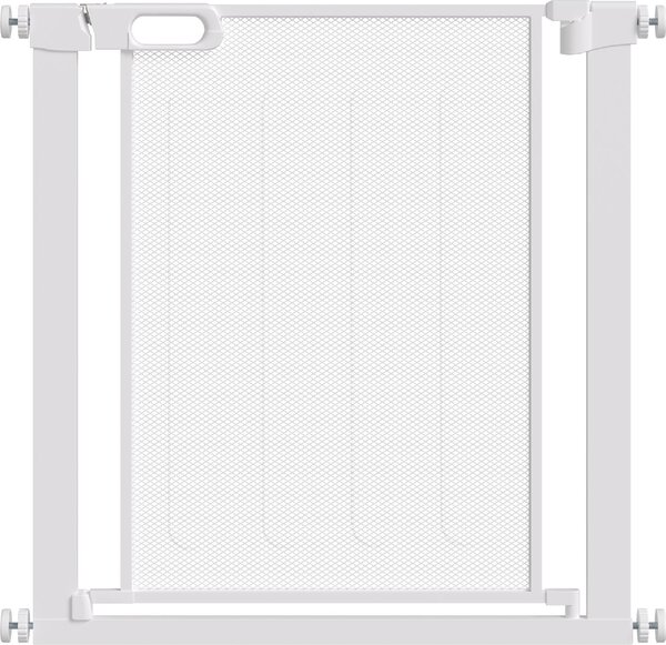 AllMyPets Cancelletto per Cani Regolabile con Chiusura Automatica, Acciaio e ABS, 75-82x76 cm colore Bianco - R361WT