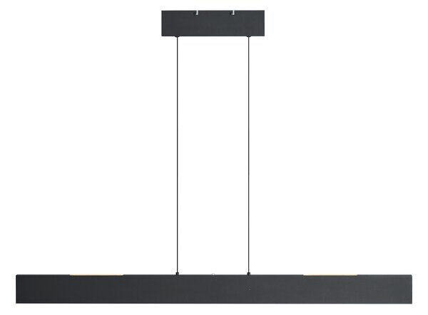 Lampada a sospensione moderna nera con LED dimmerabile a 3 livelli Easylift - Straight