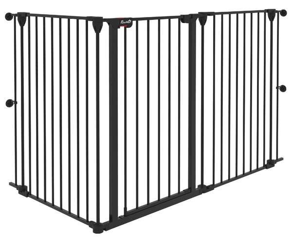 AllMyPets Cancelletto per Cani Taglia Media a 3 Pannelli con Doppio Sistema di Blocco 206x90 cm colore Nero - D94DHBK