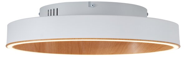 Plafoniera di design bianca con legno 40 cm con LED con interruttore a 3 vie - Ingo