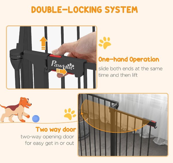 AllMyPets Cancelletto per Cani Taglia Media Pieghevole e Modulabile in Metallo e Plastica 123x102x90 cm colore Nero - D93DHBK