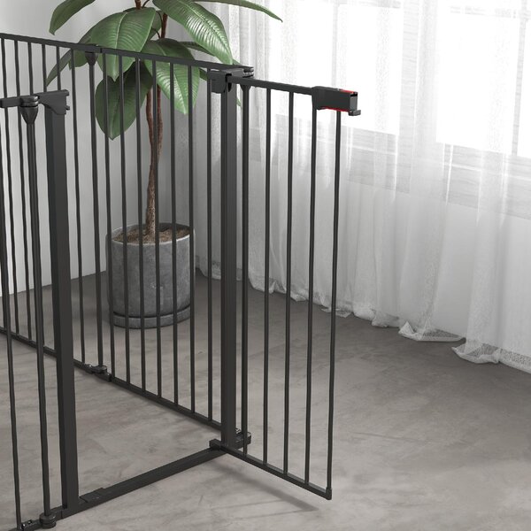 AllMyPets Cancelletto per Cani Taglia Media Pieghevole e Modulabile in Metallo e Plastica 123x102x90 cm colore Nero - D93DHBK