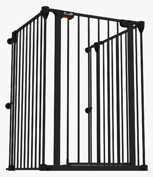 AllMyPets Cancelletto per Cani Taglia Media a 3 Pannelli con Doppio Sistema di Blocco 206x90 cm colore Nero - D94DHBK