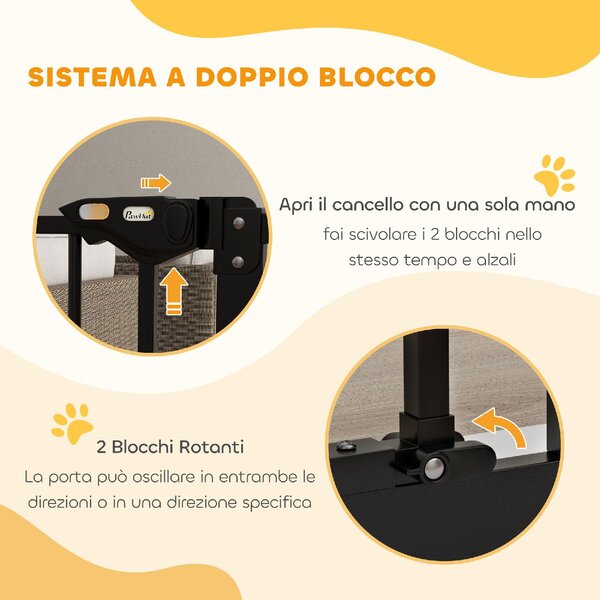 AllMyPets Cancellino per Cani a 2 Estensioni con Larghezza Regolabile fino 100 cm e Chiusura Automatica colore Nero - K587BK
