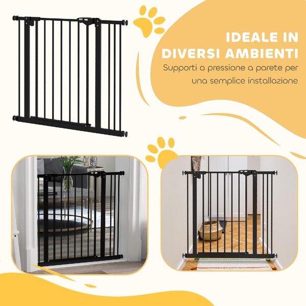AllMyPets Cancellino per Cani a 2 Estensioni con Larghezza Regolabile fino 100 cm e Chiusura Automatica colore Nero - K587BK