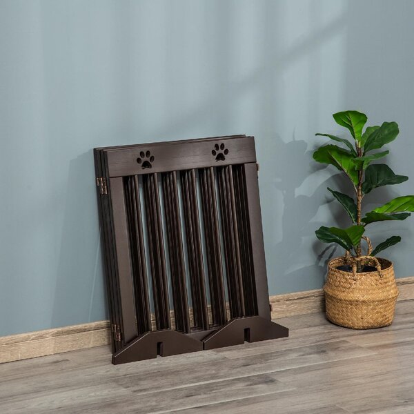 AllMyPets Cancelletto per Cani Taglia Piccola Pieghevole in Legno di Pino 204x30x61 cm colore Marrone - D0DH4BNMAR