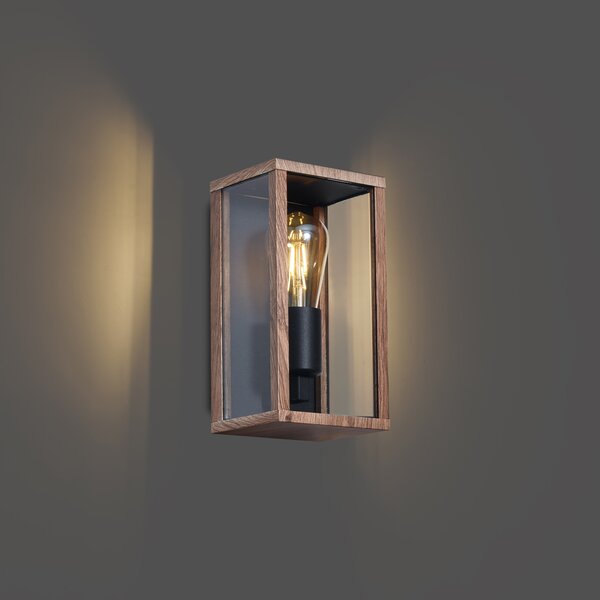 Lampada da parete industriale stampa legno 26 cm IP44 - Charlois