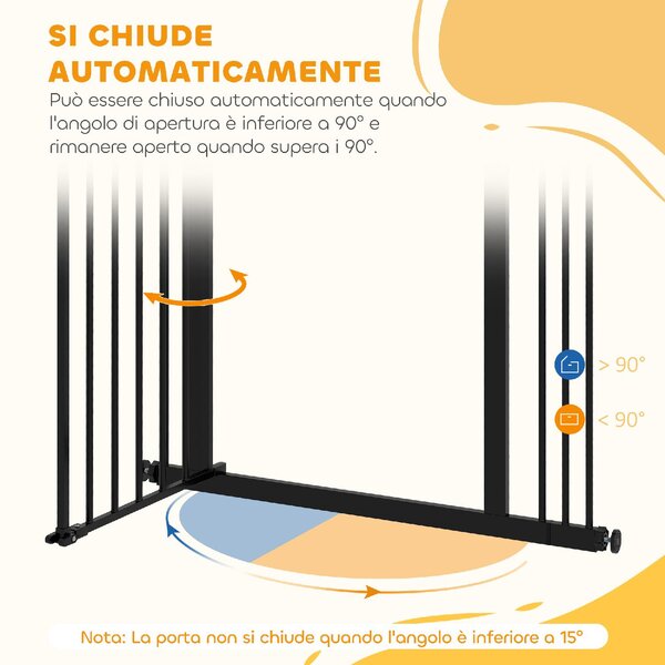 AllMyPets Cancellino per Cani a 2 Estensioni con Larghezza Regolabile fino 100 cm e Chiusura Automatica colore Nero - K587BK