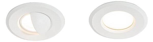 Set di 5 faretti da incasso moderni bianchi con LED IP67 - Linsey