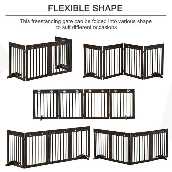 AllMyPets Cancelletto per Cani Taglia Piccola Pieghevole in Legno di Pino 204x30x61 cm colore Marrone - D0DH4BNMAR