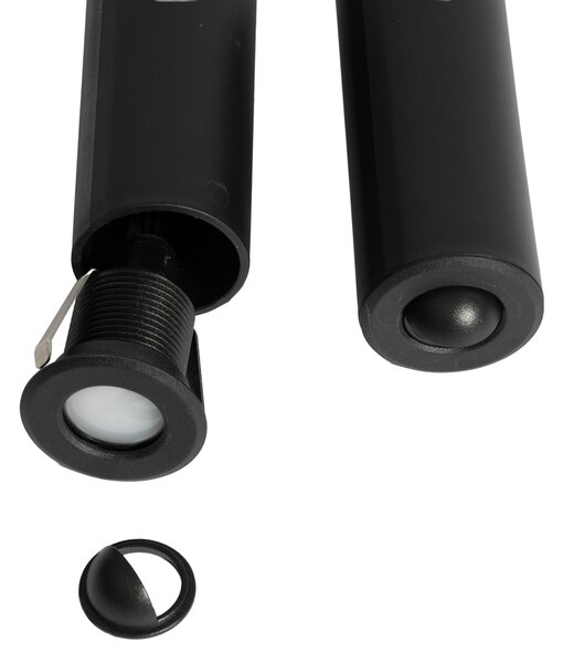 Set di 5 faretti da incasso moderni neri con LED IP67 - Linsey