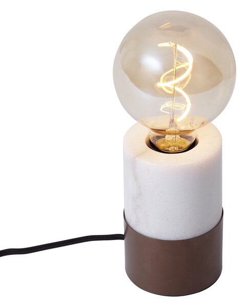 Lampada da tavolo moderna bronzo con marmo bianco - Marissa