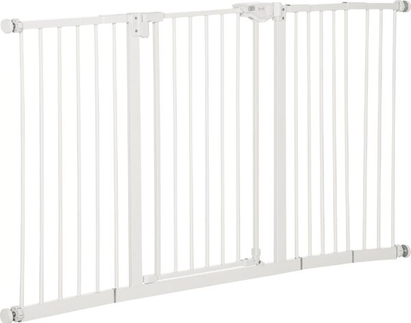 AllMyPets Cancellino per Cani a 3 Estensioni con Larghezza Regolabile 74-148 cm e Chiusura Automatica colore Bianco - WTA478F
