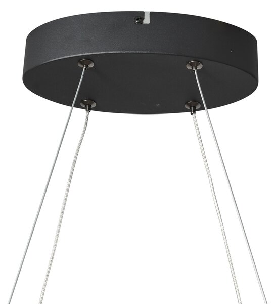 Lampada a sospensione di design nera ovale 120 cm con LED dimmerabile a 3 livelli - Ovallo