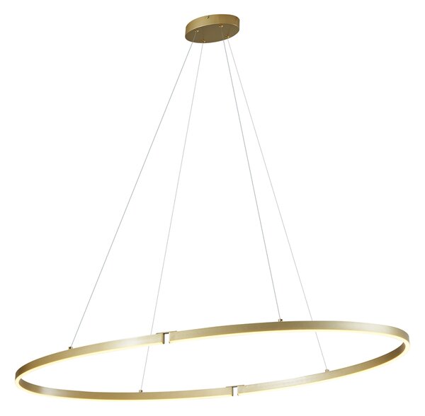 Lampada a sospensione di design ottone 120 cm con LED dimmerabile a 3 livelli - Ovallo