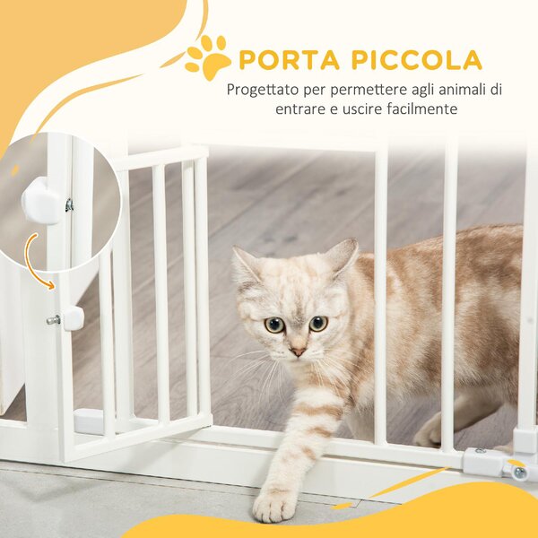 AllMyPets Cancellino per Cani con Porta Piccola Montaggio a Pressione e Chiusura Automatica 74-80x76.2 cm colore Bianco - WTA479F