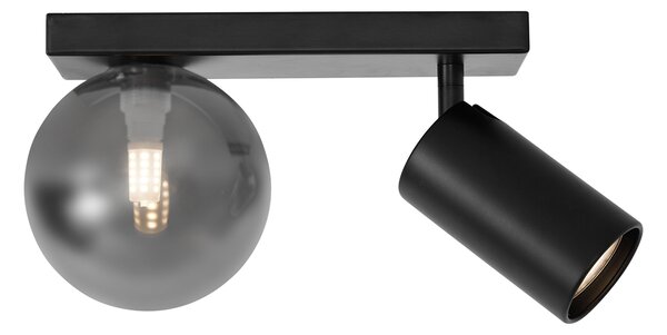 Plafoniera moderna nera a 2 luci inclinabile - Lesly