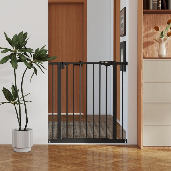 AllMyPets Cancellino per Cani e Animali Domestici con Chiusura Automatica per Scale e Ingressi 68x77 cm colore Nero - BKZ376