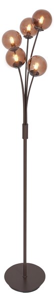 Lampada da terra di design bronzo con vetro bronzo 5 luci - Athens
