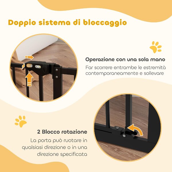 AllMyPets Cancellino per Cani e Animali Domestici con Chiusura Automatica per Scale e Ingressi 68x77 cm colore Nero - BKZ376