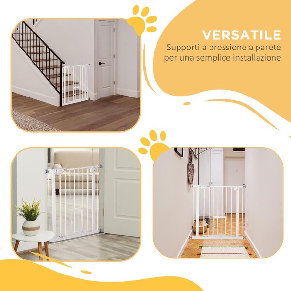 AllMyPets Cancellino per Cani con Porta Piccola Montaggio a Pressione e Chiusura Automatica 74-80x76.2 cm colore Bianco - WTA479F