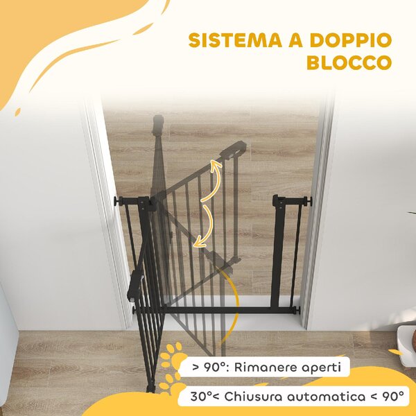 AllMyPets Cancellino per Cani e Animali Domestici con Chiusura Automatica per Scale e Ingressi 68x77 cm colore Nero - BKZ376