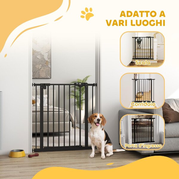 AllMyPets Cancellino per Cani e Animali Domestici con Chiusura Automatica per Scale e Ingressi 68x77 cm colore Nero - BKZ376