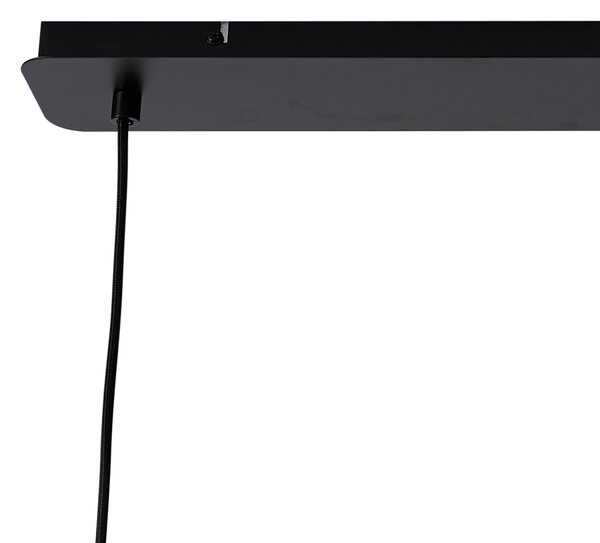 Lampada a sospensione retrò nera con vetro arancione 4 luci - Denise
