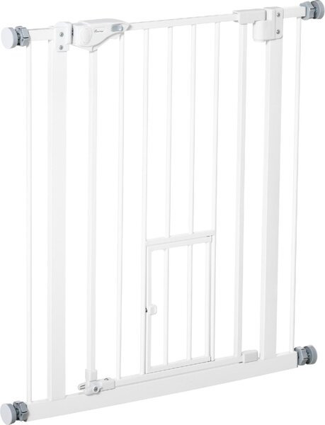 AllMyPets Cancellino per Cani con Porta Piccola Montaggio a Pressione e Chiusura Automatica 74-80x76.2 cm colore Bianco - WTA479F