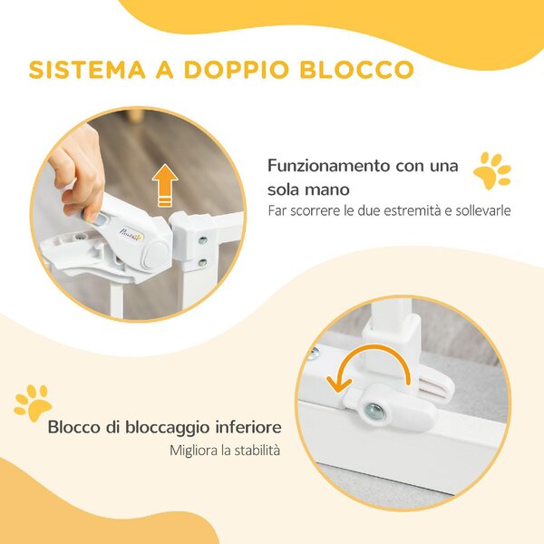 AllMyPets Cancellino per Cani con Porta Piccola Montaggio a Pressione e Chiusura Automatica 74-80x76.2 cm colore Bianco - WTA479F