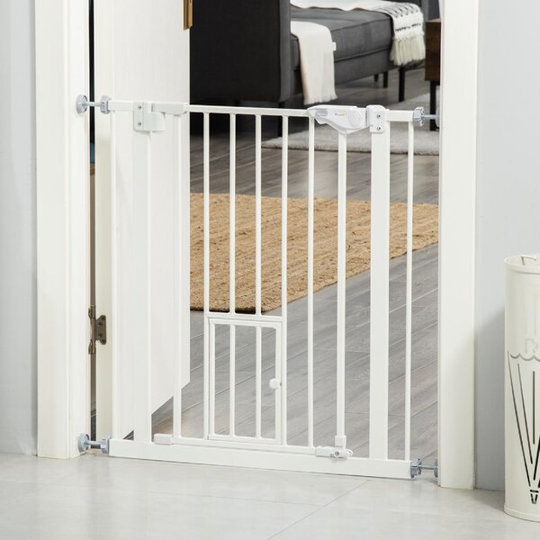 AllMyPets Cancellino per Cani con Porta Piccola Montaggio a Pressione e Chiusura Automatica 74-80x76.2 cm colore Bianco - WTA479F
