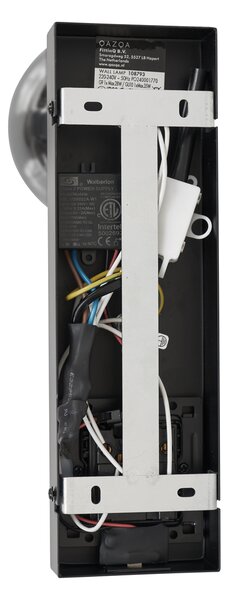Lampada da parete moderna nera a 2 luci inclinabile con porta USB-C - Lesly
