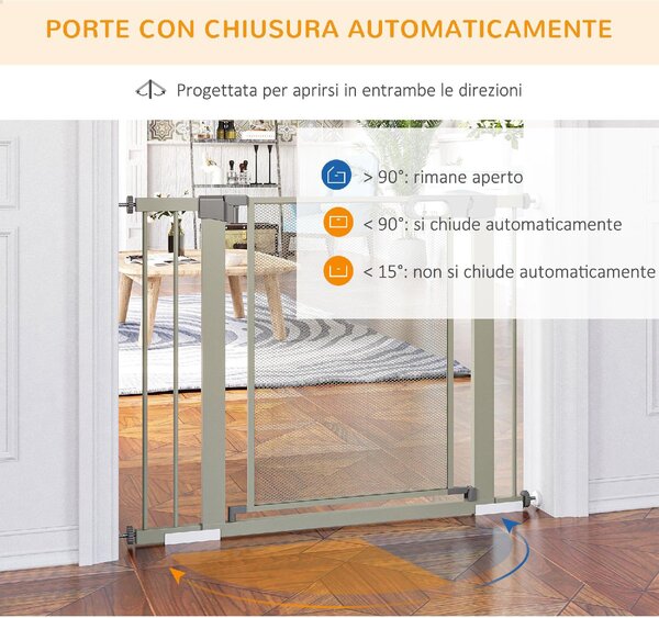 AllMyPets Cancellino per Cani Estensibile a Pressione con Chiusura Automatica 75-103x76 cm colore Grigio - GYA480F