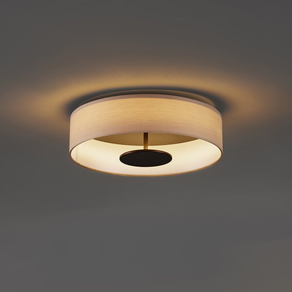 Plafoniera moderna beige in tessuto con LED dimmerabile a 3 livelli - Bredow