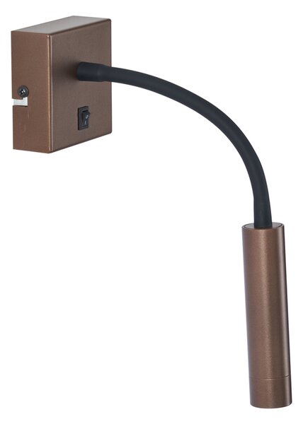 Lampada da parete moderna bronzo con porta USB-C - Gosna