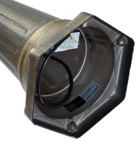 Lanterna da esterno classica oro antico con vetro trasparente 198cm IP44 - London