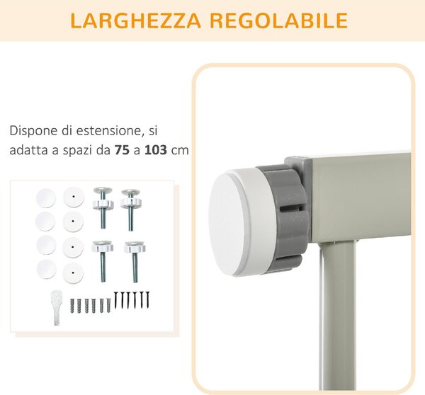 AllMyPets Cancellino per Cani Estensibile a Pressione con Chiusura Automatica 75-103x76 cm colore Grigio - GYA480F