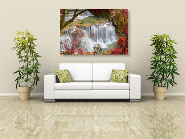 Stampa su tela – Cascata nella foresta