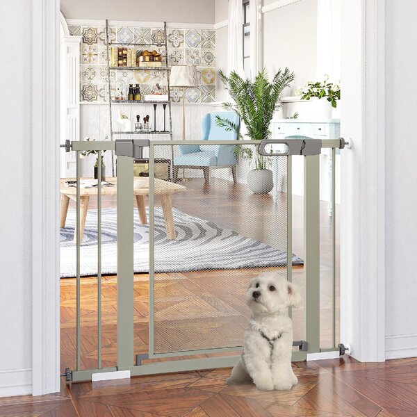 AllMyPets Cancellino per Cani Estensibile a Pressione con Chiusura Automatica 75-103x76 cm colore Grigio - GYA480F