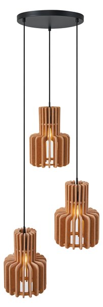 Lampada a sospensione retrò nera con arancione 3 luci - Felt