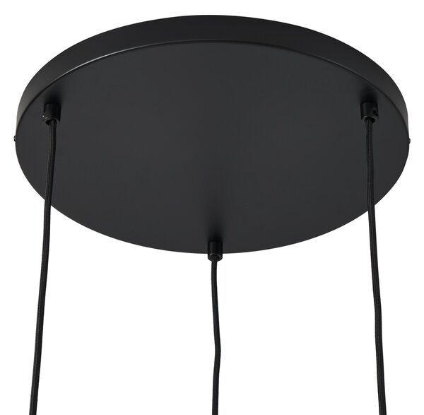 Lampada a sospensione retrò nera con arancione 3 luci - Felt