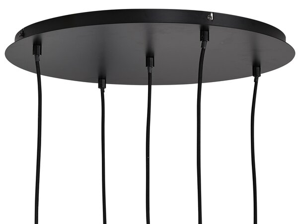 Lampada a sospensione moderna nera con vetro fumé - Jia