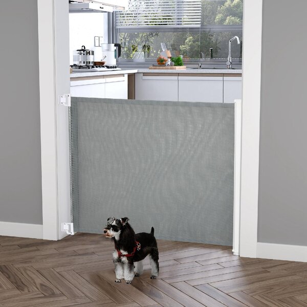 AllMyPets Cancellino per Cani Estensibile fino a 115 cm Poliestere e Acciaio 115x82.5 cm colore Bianco/Grigio - F84801